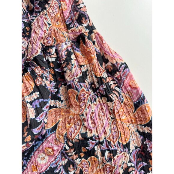 MINKPINK Celestia Floral Paisley Plisse Pleated Boho Peasant Midi Dress, Size S - Picture 12 of 15